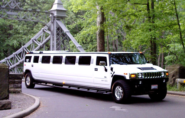 Stretched White Hummer