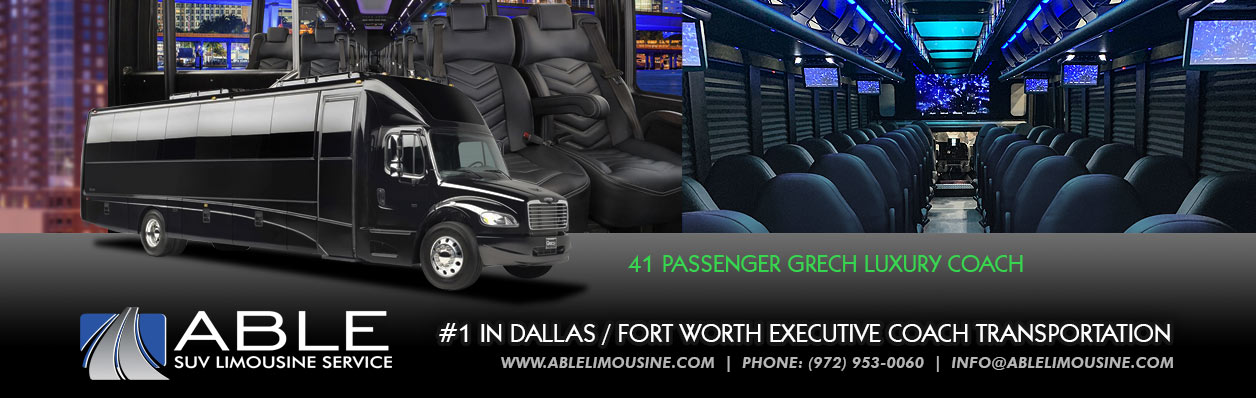 Dallas Corporate Executive Coach Bus Charter Rentals