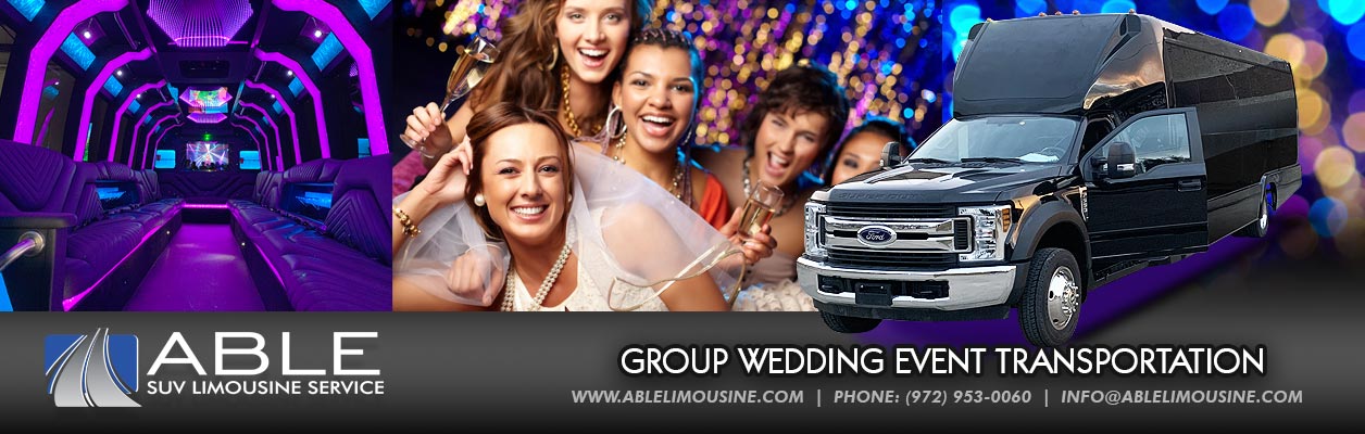 Dallas Wedding Event Group Transportation Services - Wedding Limo Coaches